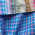 Shirt dress fancy plaid check comfortable natrual 100% linen woven fabric